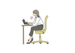 デスクワークする女性