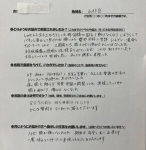 声用紙　匿名希望　京都市山科区　なんとか普通の生活に戻したいと気持ちが前向きになった
