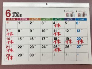6月カレンダー